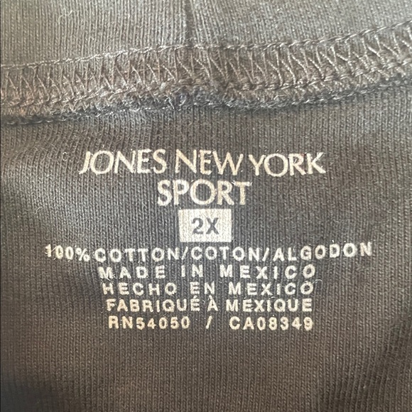 Jones New York Black long sleeve Top mock turtleneck 100% cotton Jersey size 2X - Picture 6 of 9